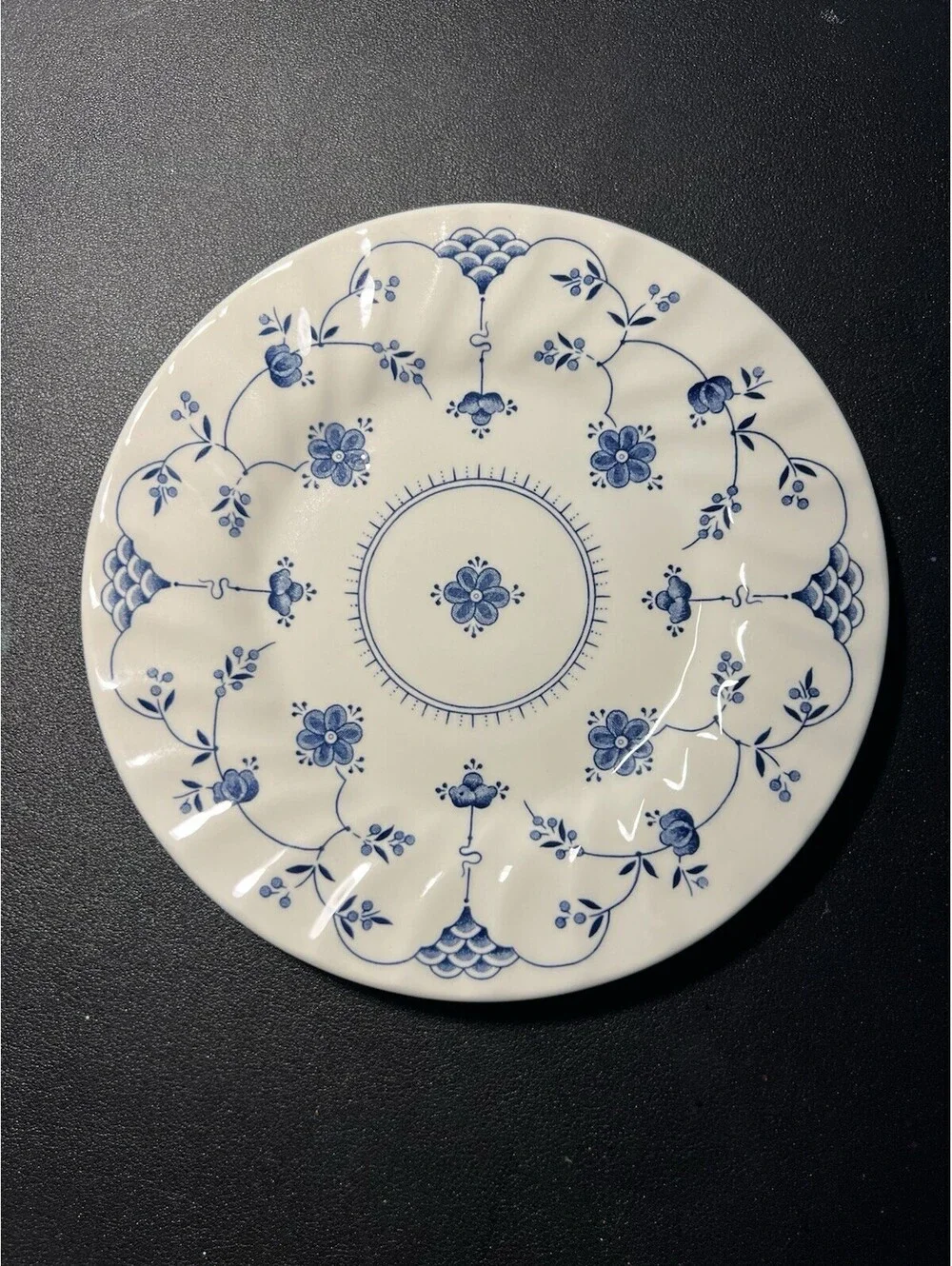 Churchill England 1980s 7 Bread Plates Georgian Collection Finlandia Blue White